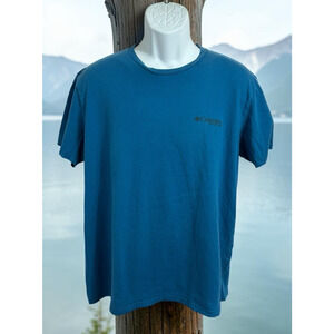 Men's Columbia PFG Fishing T-Shirt Sz Large Blue Short Sleeve Cotton Tee Shirt
